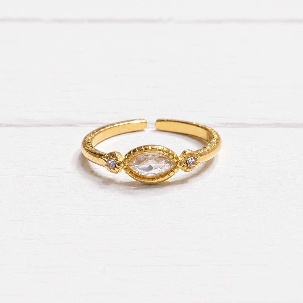 Anillo fino triple circonita
