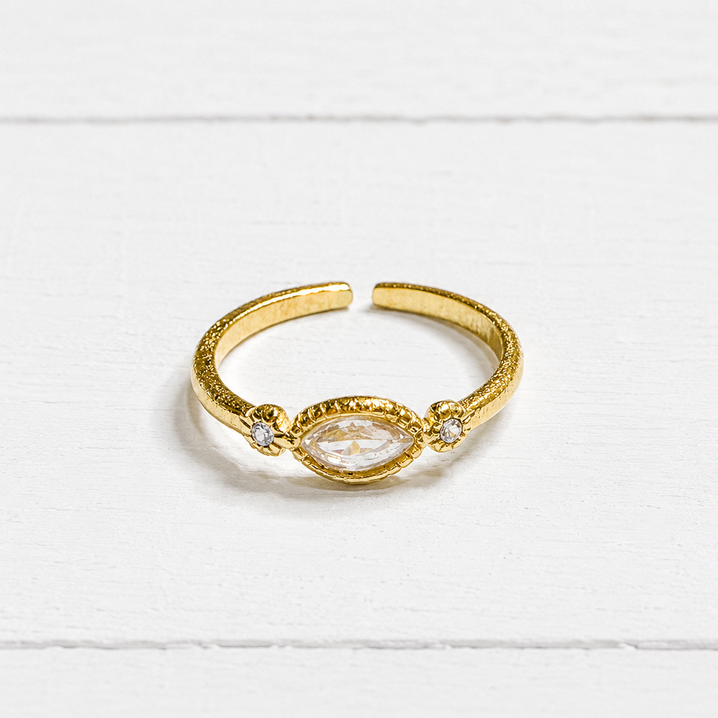 Anillo fino triple circonita