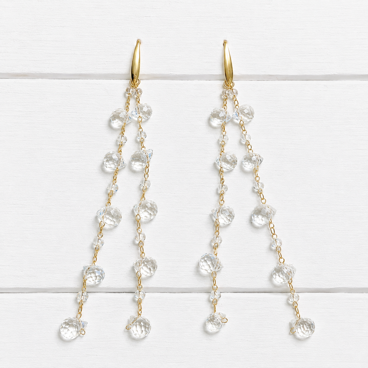 Pendientes cadenas cristales