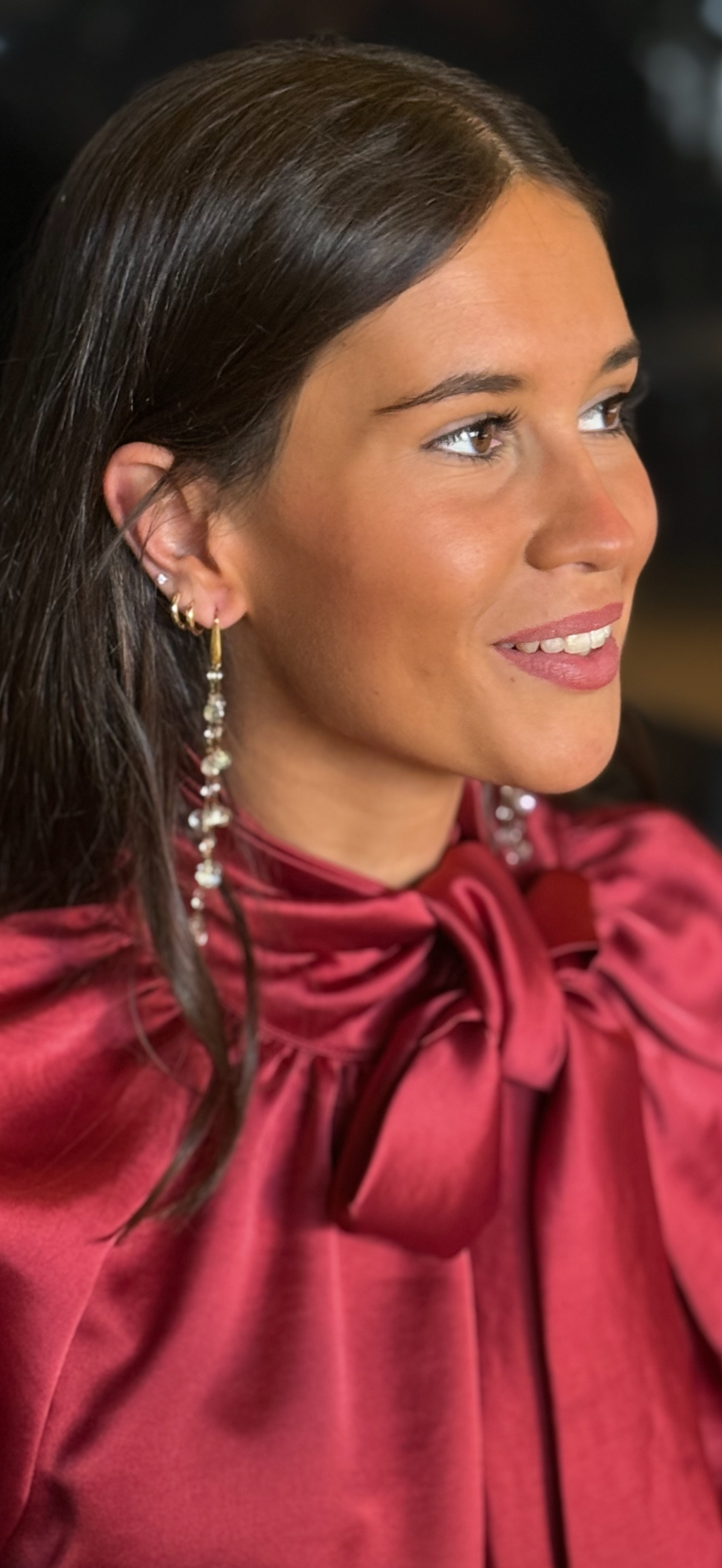 Pendientes cadenas cristales