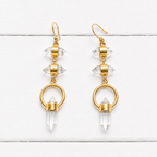 Pendientes doble cristal aro