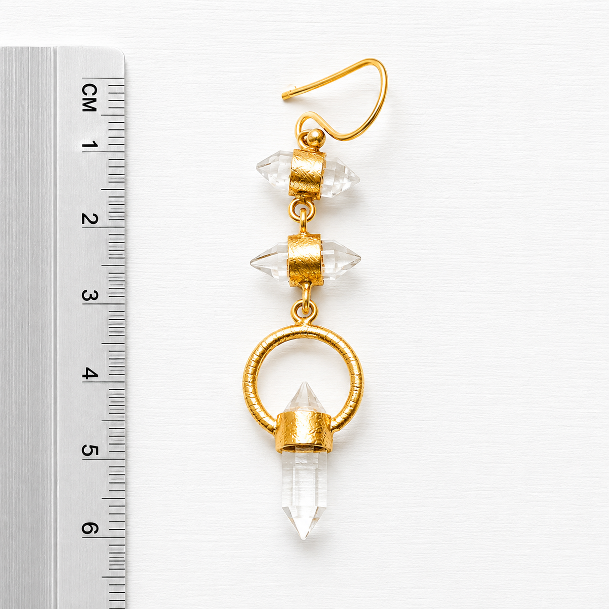 Pendientes doble cristal aro