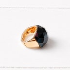 Anillo facetado azul plomo elástico