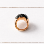 Anillo facetado azul plomo elástico