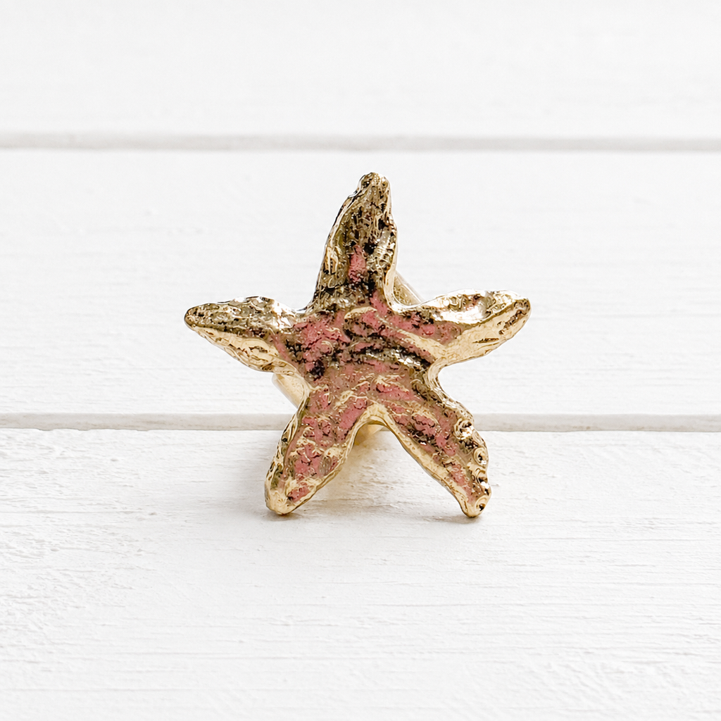 Anillo estrella dorada elástico