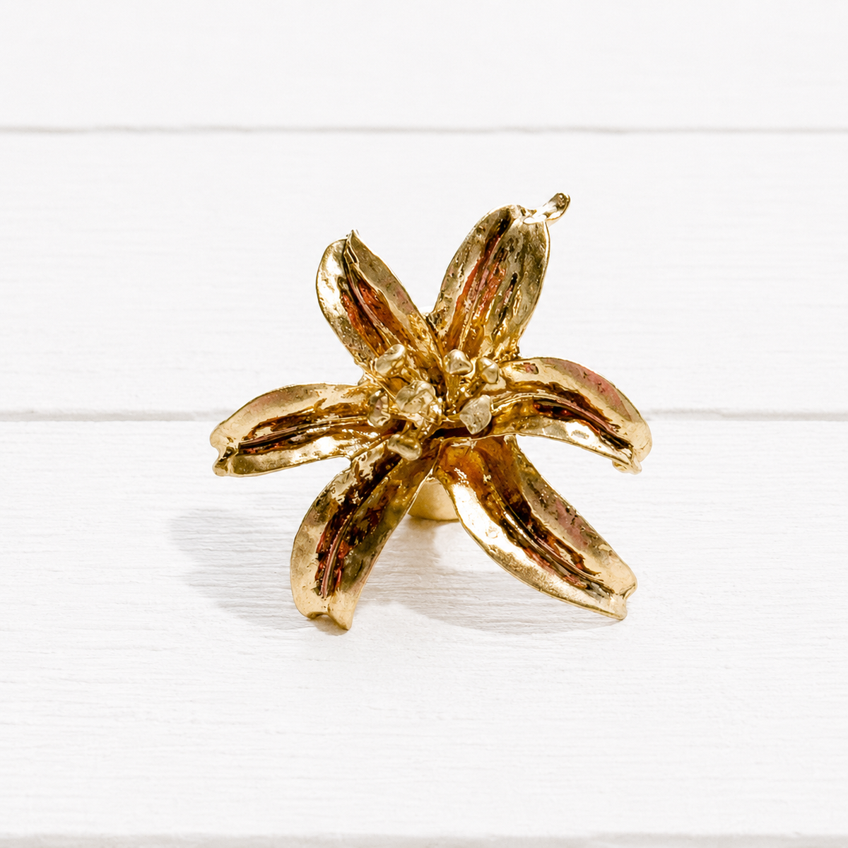 Anillo flor metal XL elástico