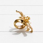 Anillo flor metal XL elástico