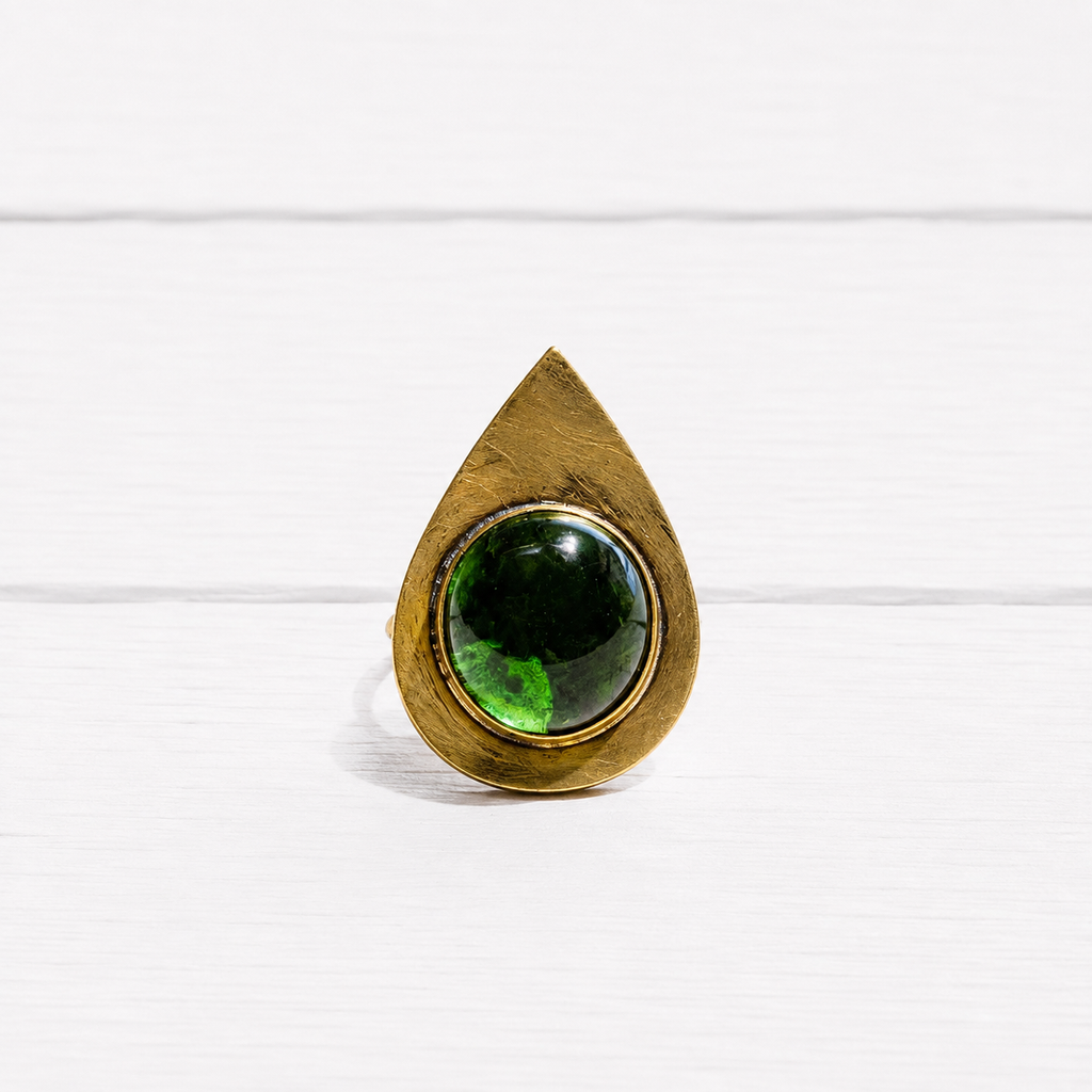 Anillo gota bronce verde