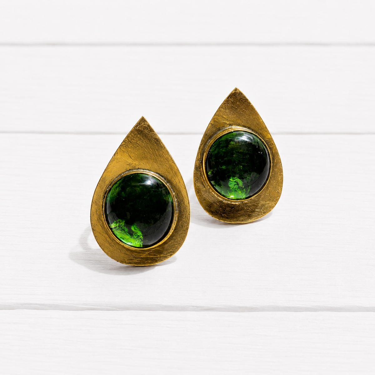 Anillo gota bronce verde