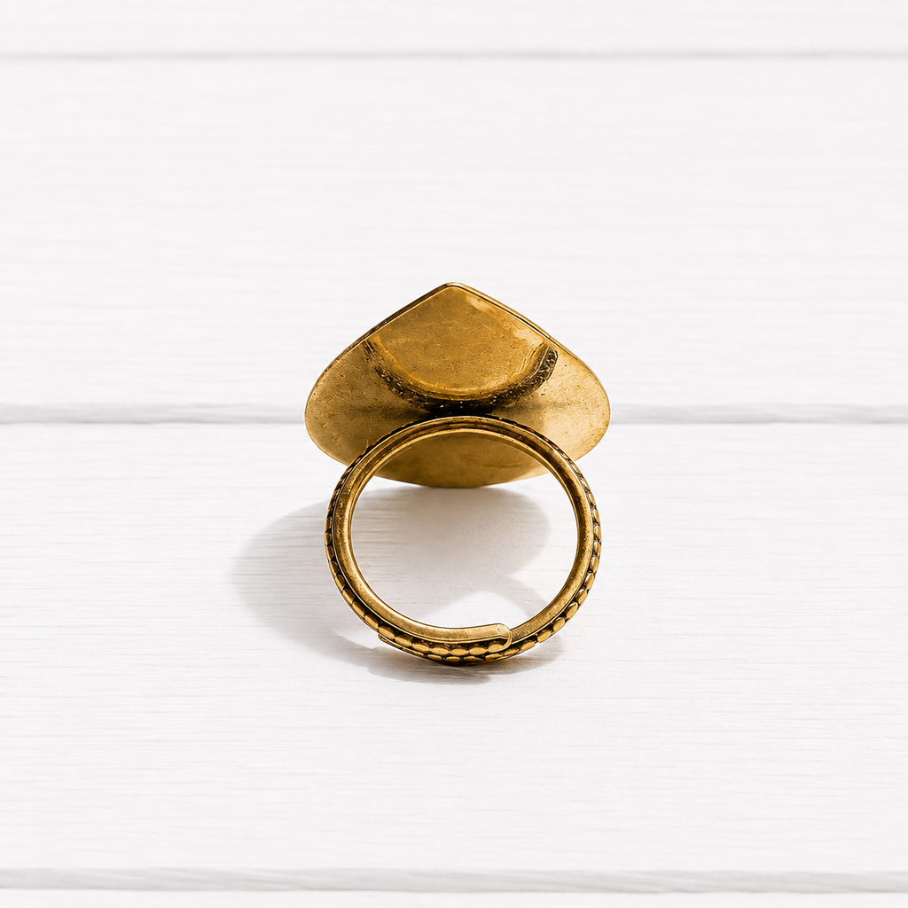 Anillo gota bronce verde