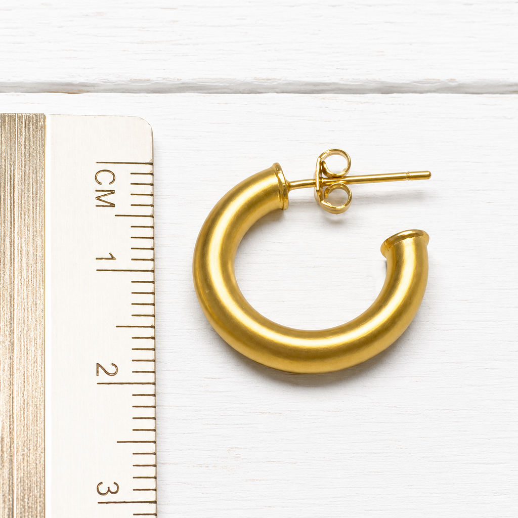 Pendientes aro dorado mate 2cm