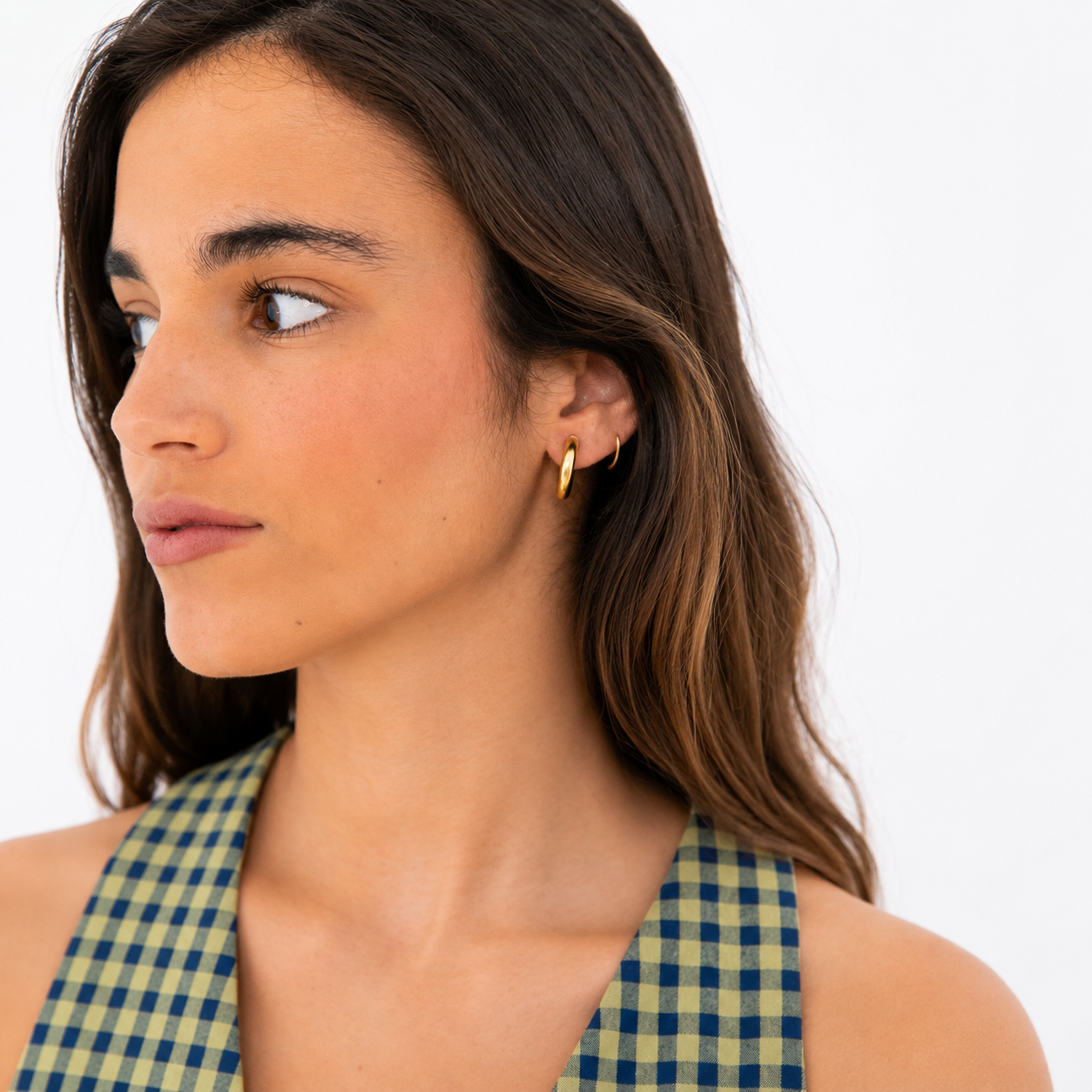 Pendientes aro dorado mate 2cm