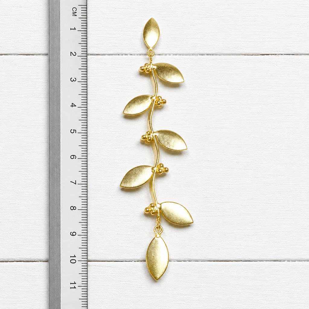 Pendientes rama hojas XL