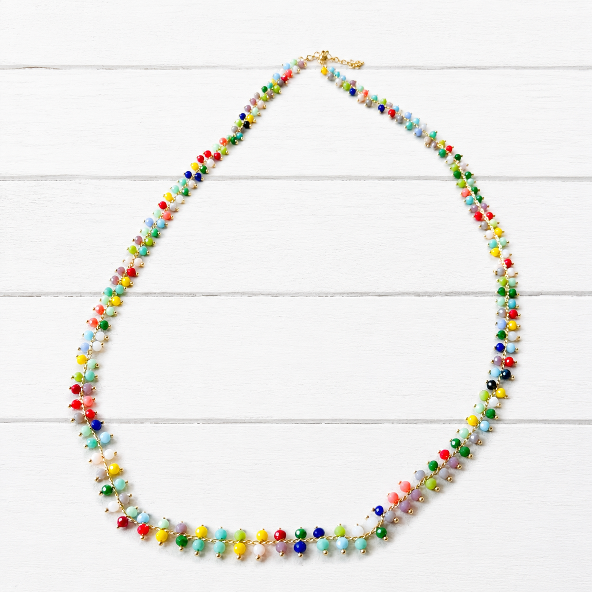 Collar cadena bolitas colores