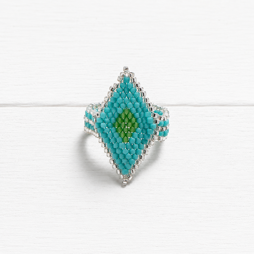 Anillo elástico rombo azul