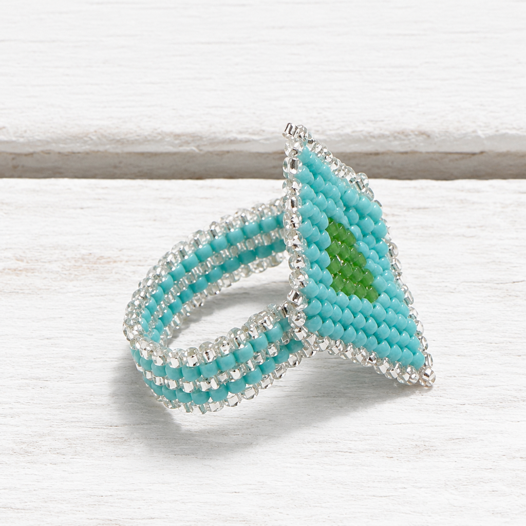 Anillo elástico rombo azul