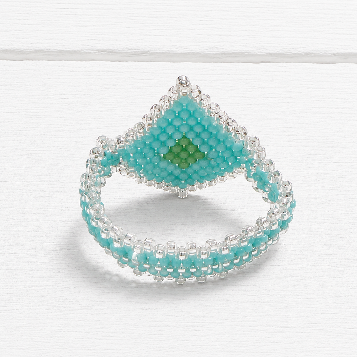 Anillo elástico rombo azul