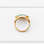 Anillo pedrusco enmarcado amazonita