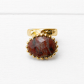 Anillo pedrusco enmarcado teja
