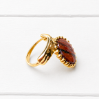 Anillo pedrusco enmarcado teja