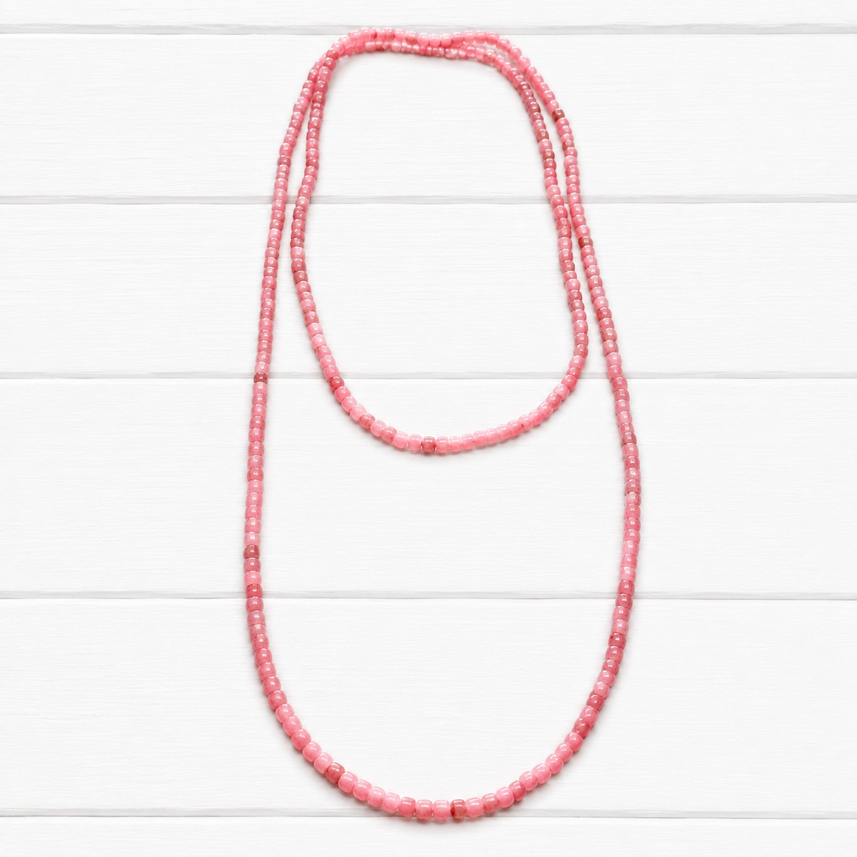 Collar largo rosa