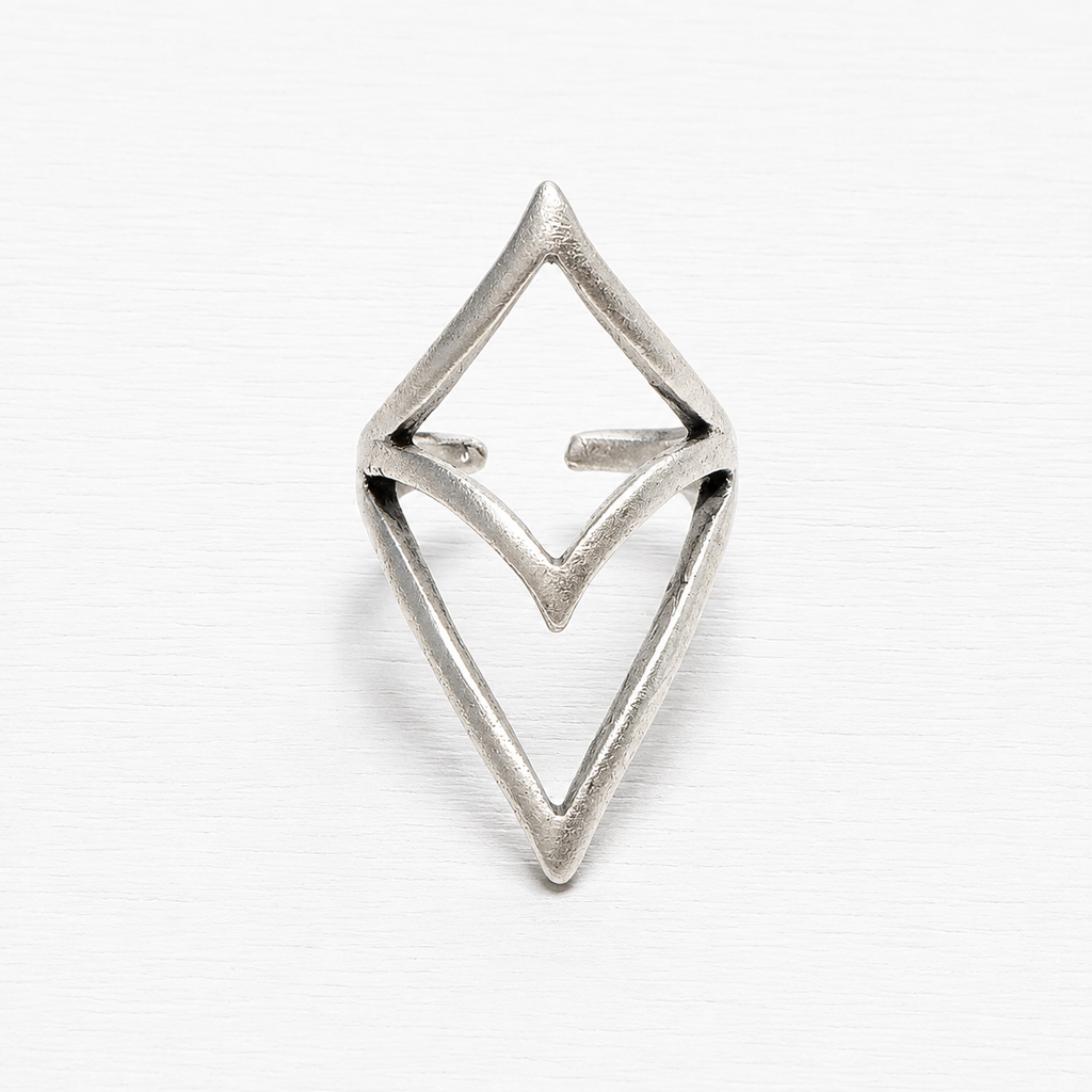 Anillo zamack plateado picos