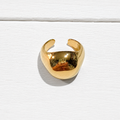 Anillo acero dorado bola