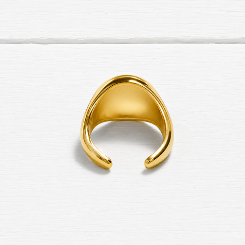 Anillo acero dorado bola