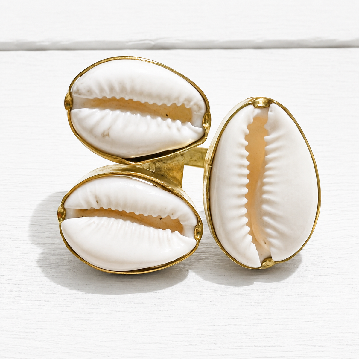 Anillo triple mar dorado