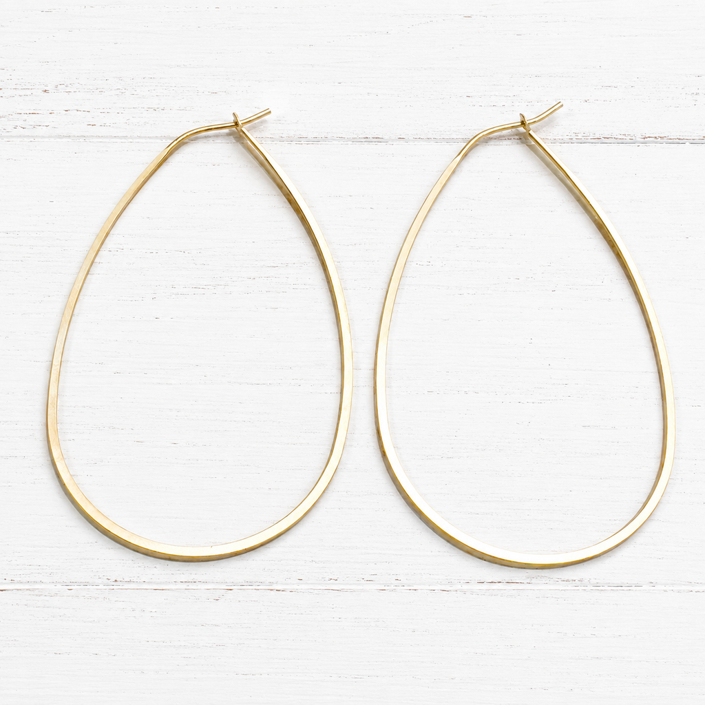 Pendientes aro fino latón dorado