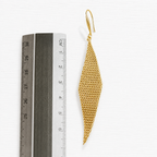 Pendientes malla rombo dorado