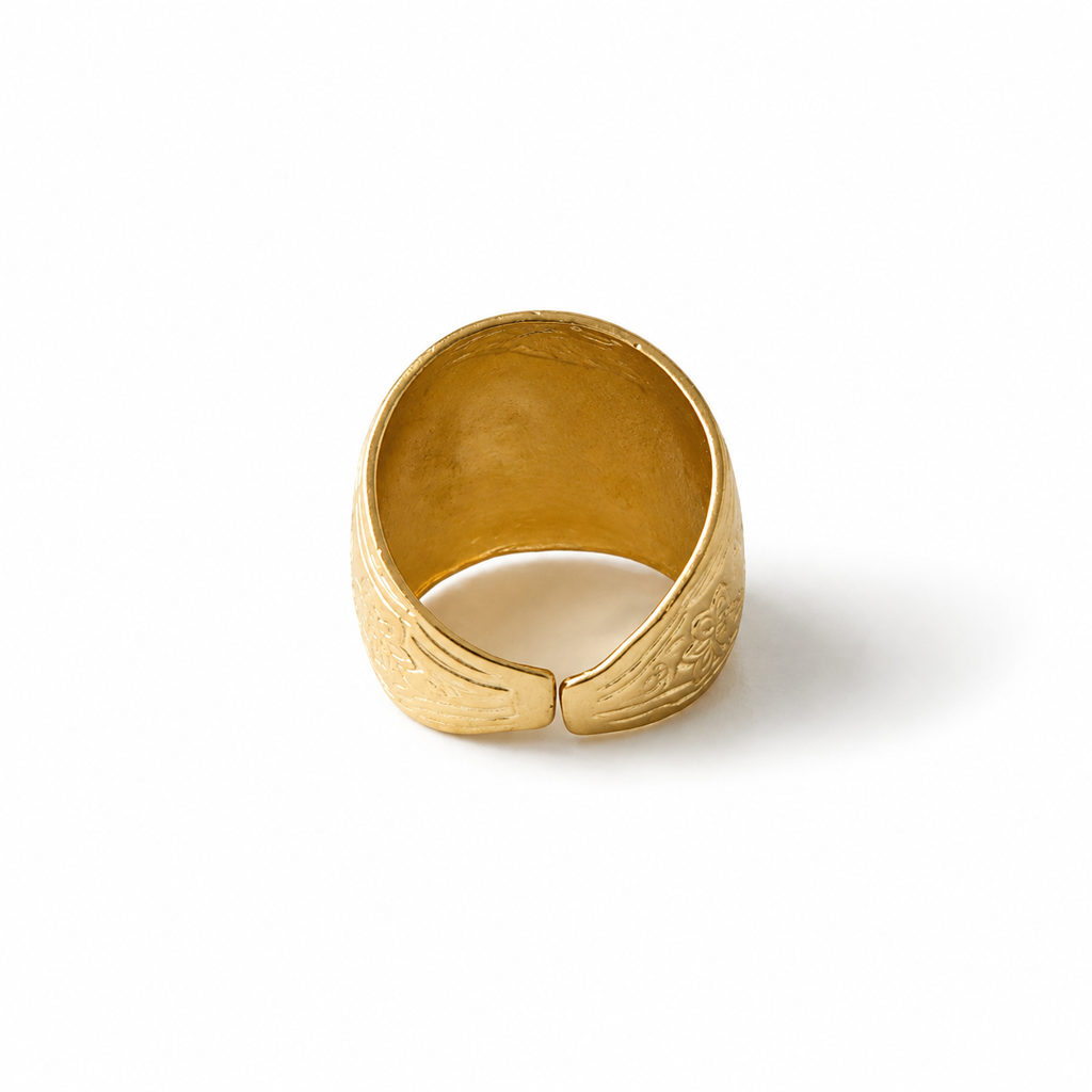Anillo grabado redondeado mate