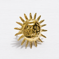 Anillo acero dorado sol