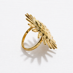 Anillo acero dorado sol