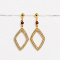 Pendientes rombo piedra granate