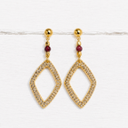 Pendientes rombo piedra granate