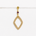 Pendientes rombo piedra granate
