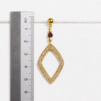 Pendientes rombo piedra granate