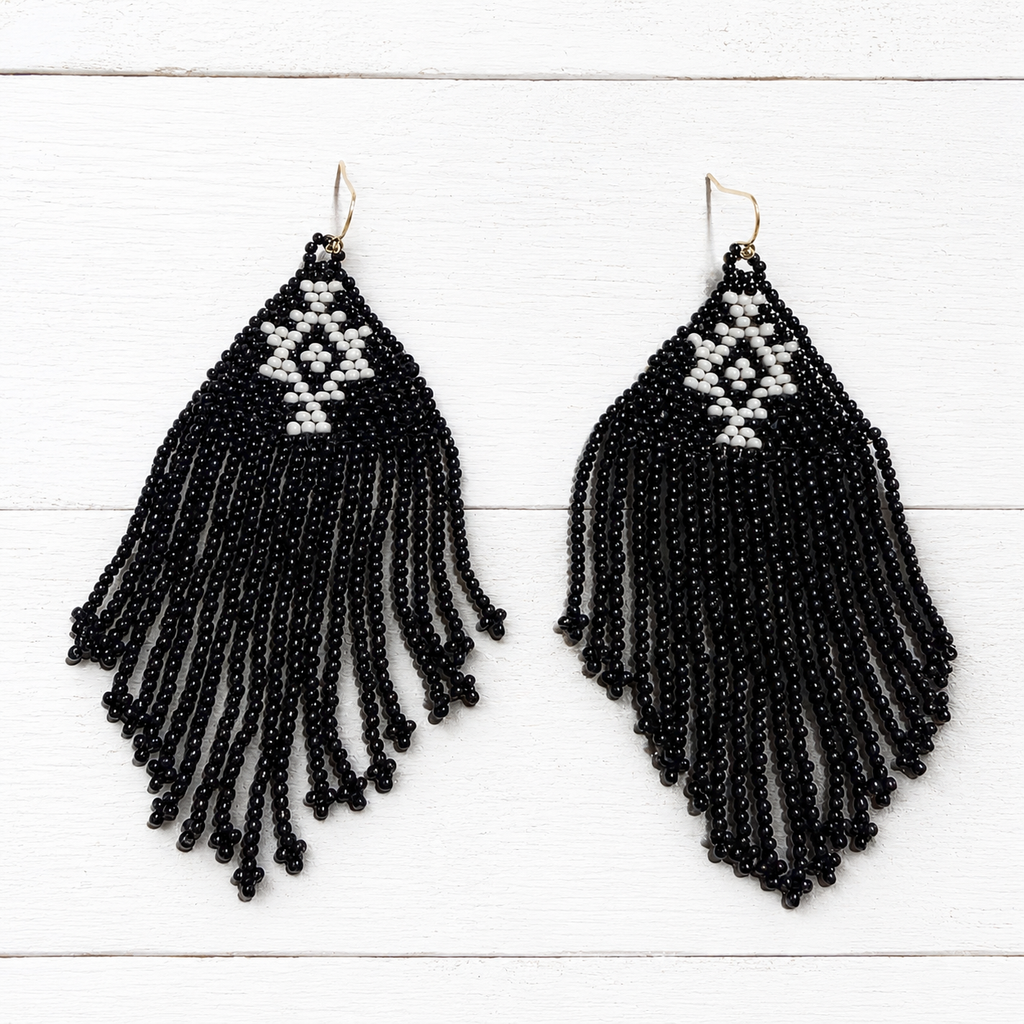 Pendientes miyuki tribal negro