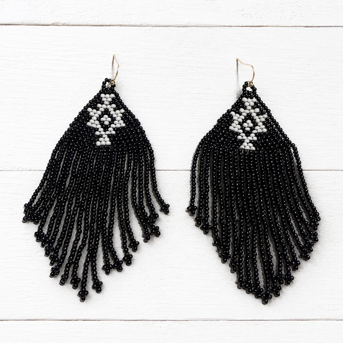 Pendientes miyuki tribal negro