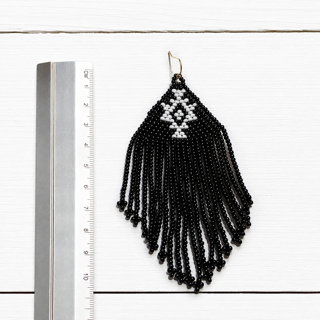 Pendientes miyuki tribal negro