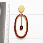 Pendientes aro oval rojo