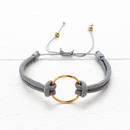 Pulsera aro acero dorado gris claro