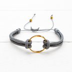 Pulsera aro acero dorado gris claro