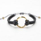 Pulsera aro acero dorado gris