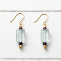 Pendientes vidrio azul dorados