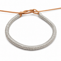 Pulsera cuero mujer plata lisa