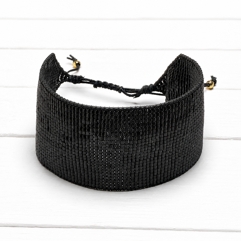 Pulsera miyuki negra 3cm