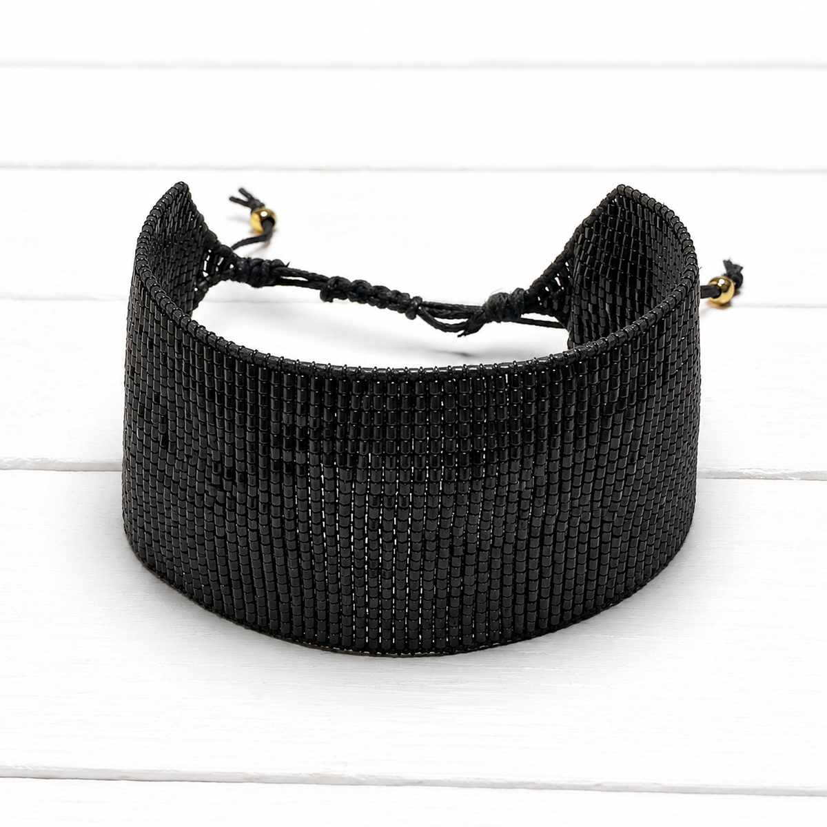 Pulsera miyuki negra 3cm