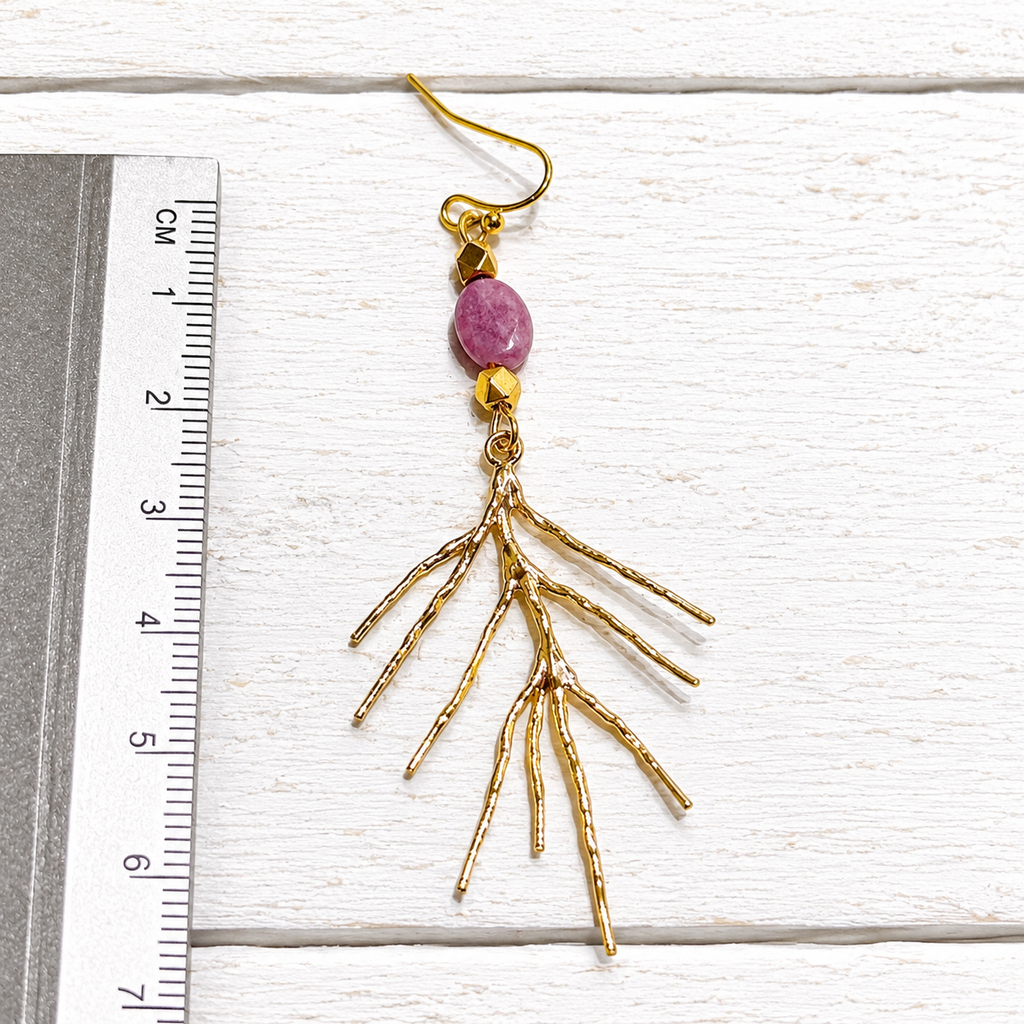 Pendientes rama berenjena